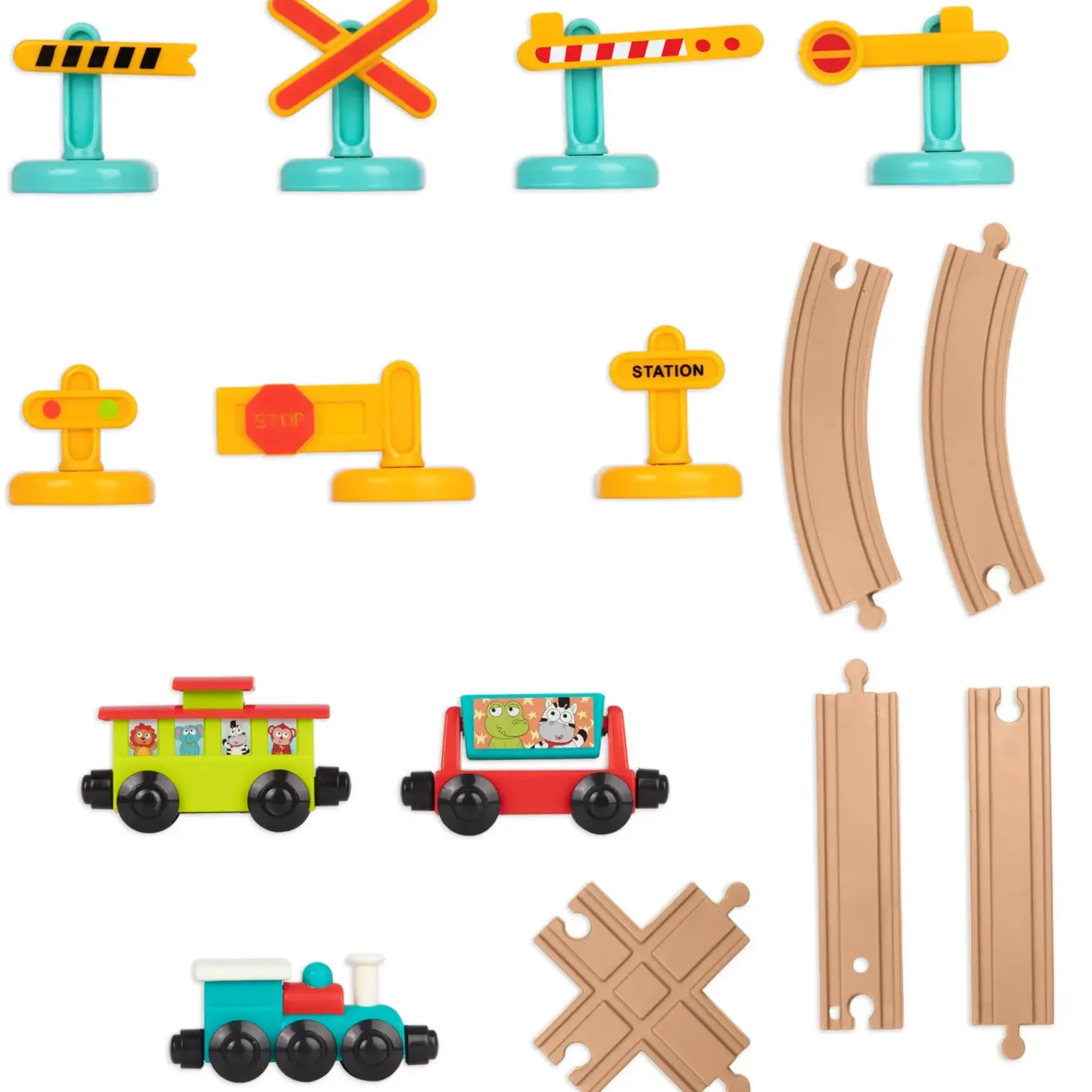 All Aboard – kolejka z torami i znakami 29 el., magnetyczne wagony 2+