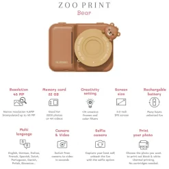 Aparat cyfrowy z drukarką dla dzieci Zoo Print - Bear