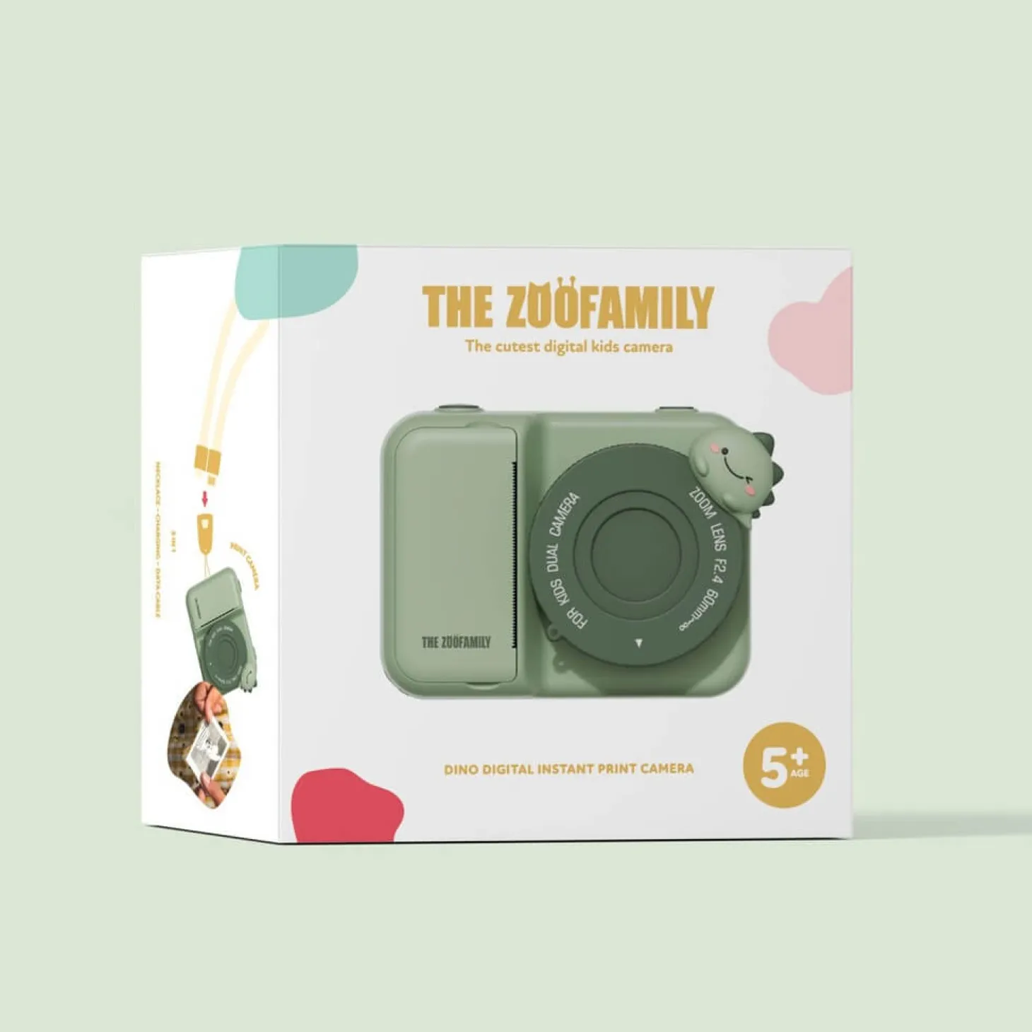 Aparat cyfrowy z drukarką dla dzieci Zoo Print - Dino Green