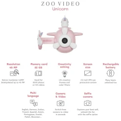 Aparat cyfrowy z kamerą dla dzieci Zoo Video - Unicorn