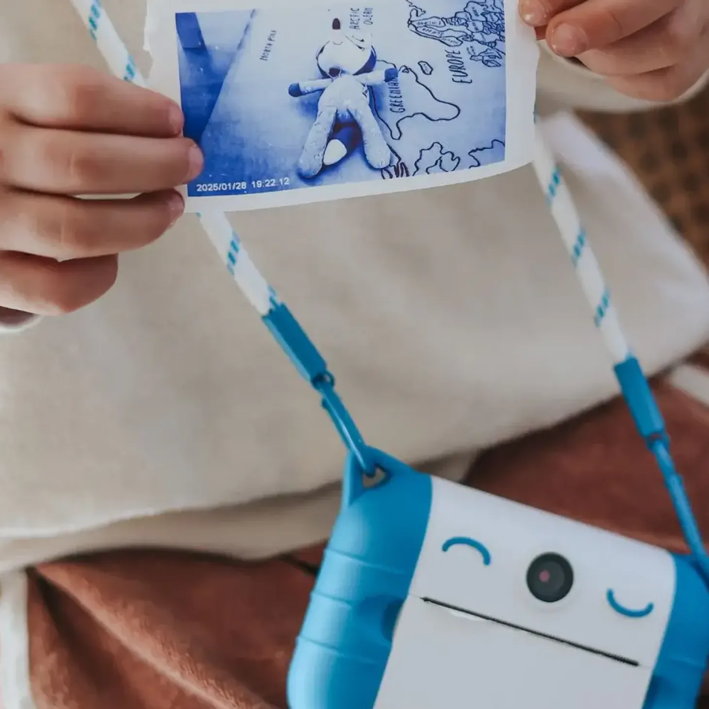 Aparat fotograficzny z funkcją drukowania KIDYPRINT - niebieski