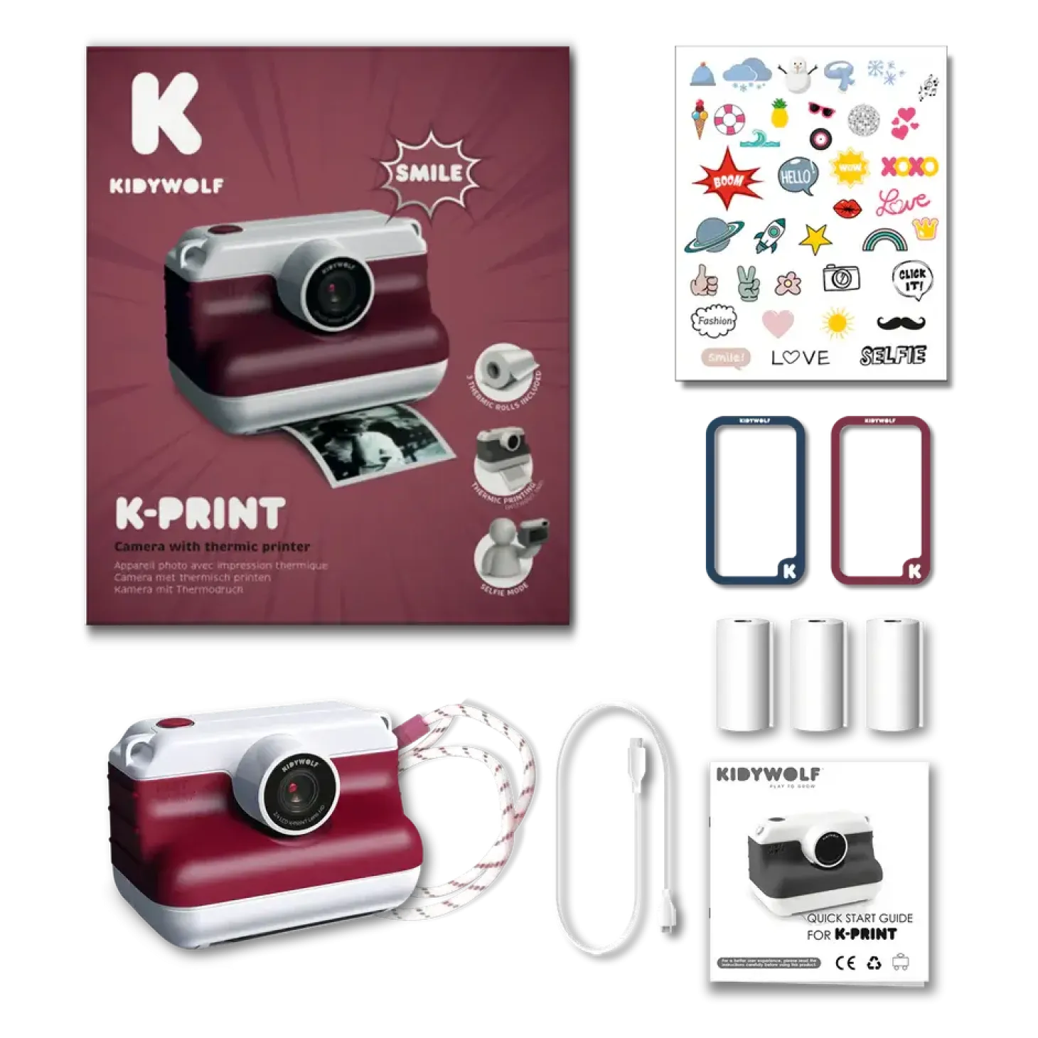 Aparat z drukarką dla dzieci K-PRINT - RED