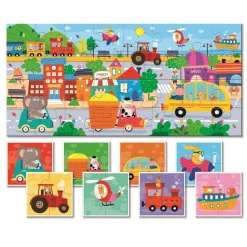 Baby puzzle - dwustronne puzzle dla najmłodszych - ŚRODKI TRANSPORTU