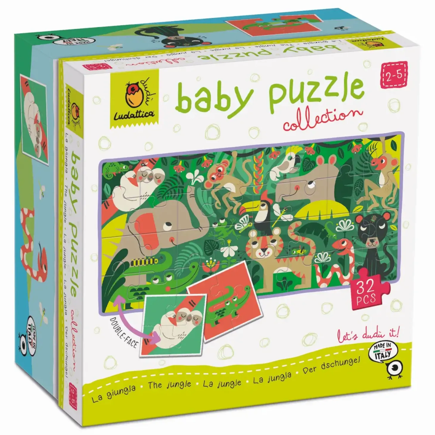 Baby puzzle - dwustronne puzzle dla najmłodszych - DŻUNGLA