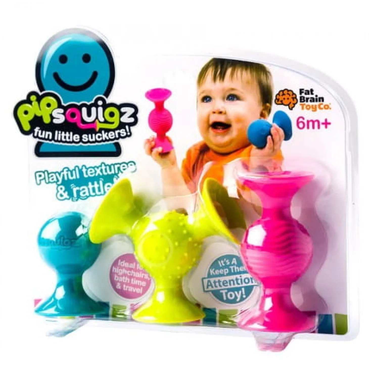 Bobo Przyssawki. 3 Grzechotki. PipSquigz.