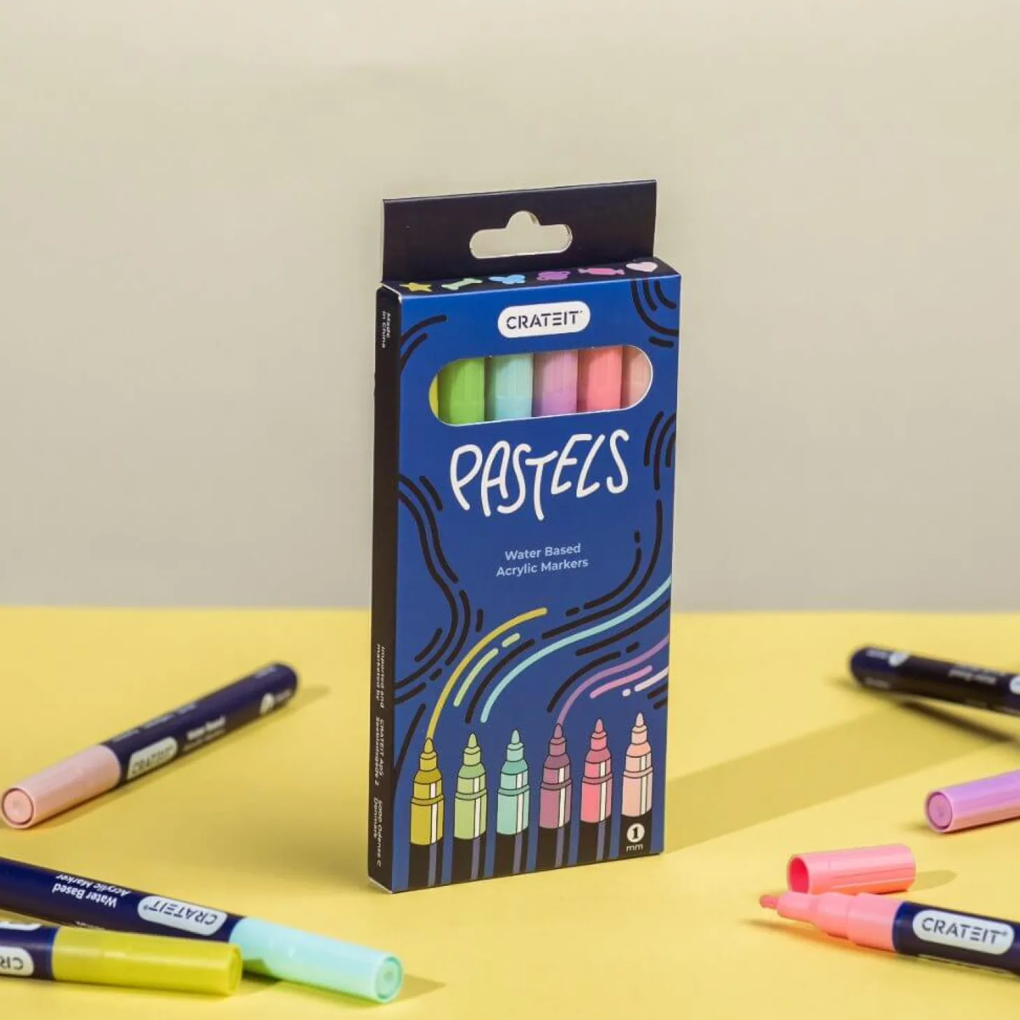 CRATEIT Markery 1mm - Pastel - 6szt