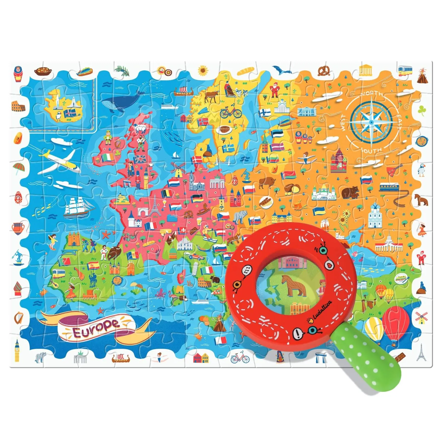 DETECTIVE PUZZLE - puzzle, gra detektywistyczna - MAPA EUROPY