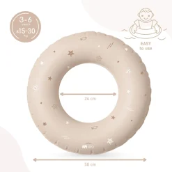 Dmuchane koło do pływania dla dzieci 3-6 lat (15-30 kg) - beżowe