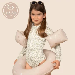 Dmuchane rękawki do pływania dla dzieci 3-6 lat (15-30 kg) - beżowe