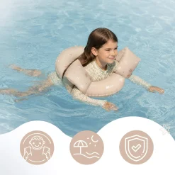 Dmuchane rękawki do pływania dla dzieci 3-6 lat (15-30 kg) - beżowe