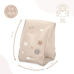 Dmuchane rękawki do pływania dla dzieci 3-6 lat (15-30 kg) - beżowe
