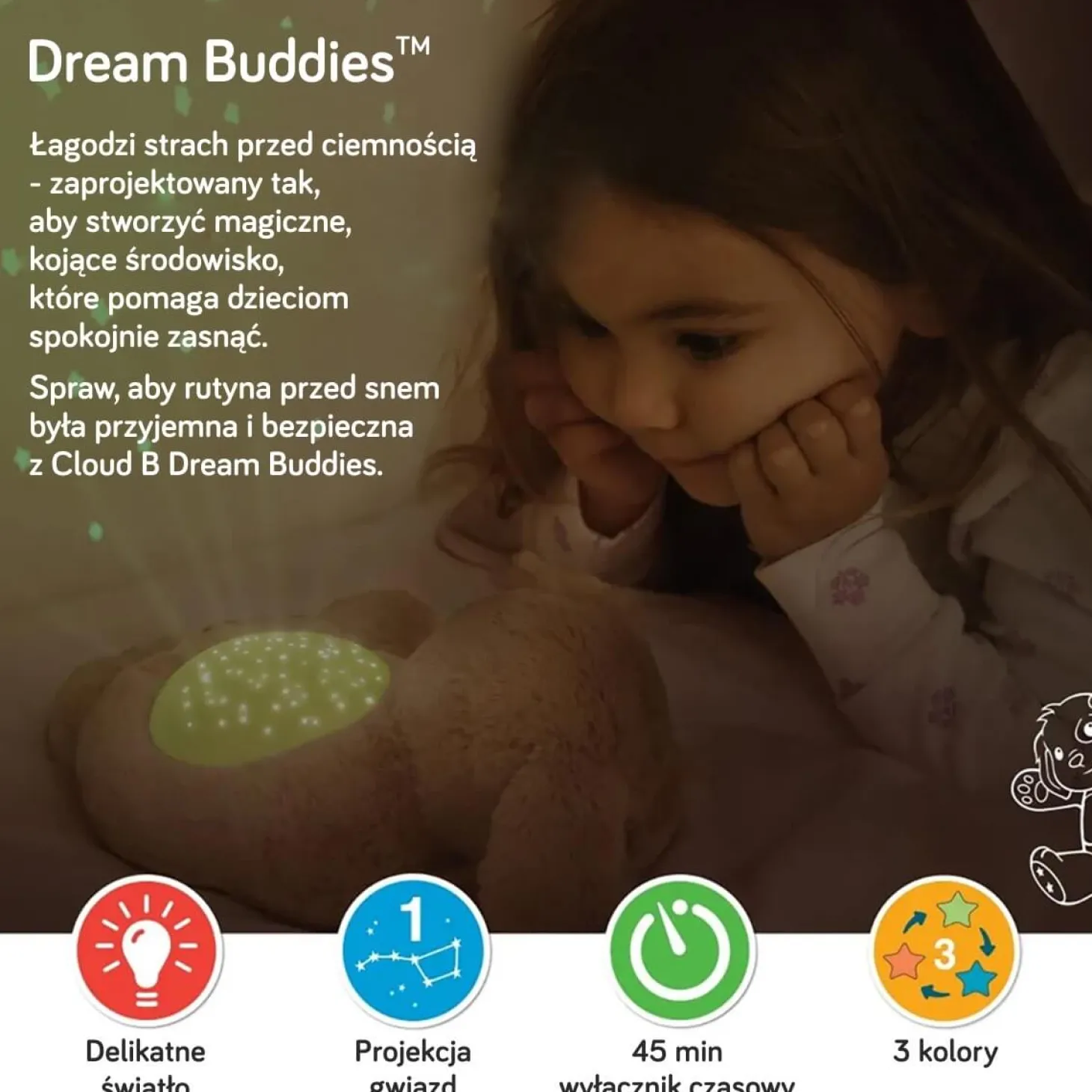 Dream Buddies - Lampka nocna Piesek Patch