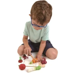 Drewniana deska z warzywami do krojenia, Mini Chef