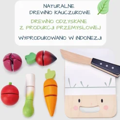 Drewniana deska z warzywami do krojenia, Mini Chef