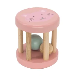 Drewniana grzechotka roller - Kot