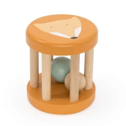 Drewniana grzechotka roller - Lis