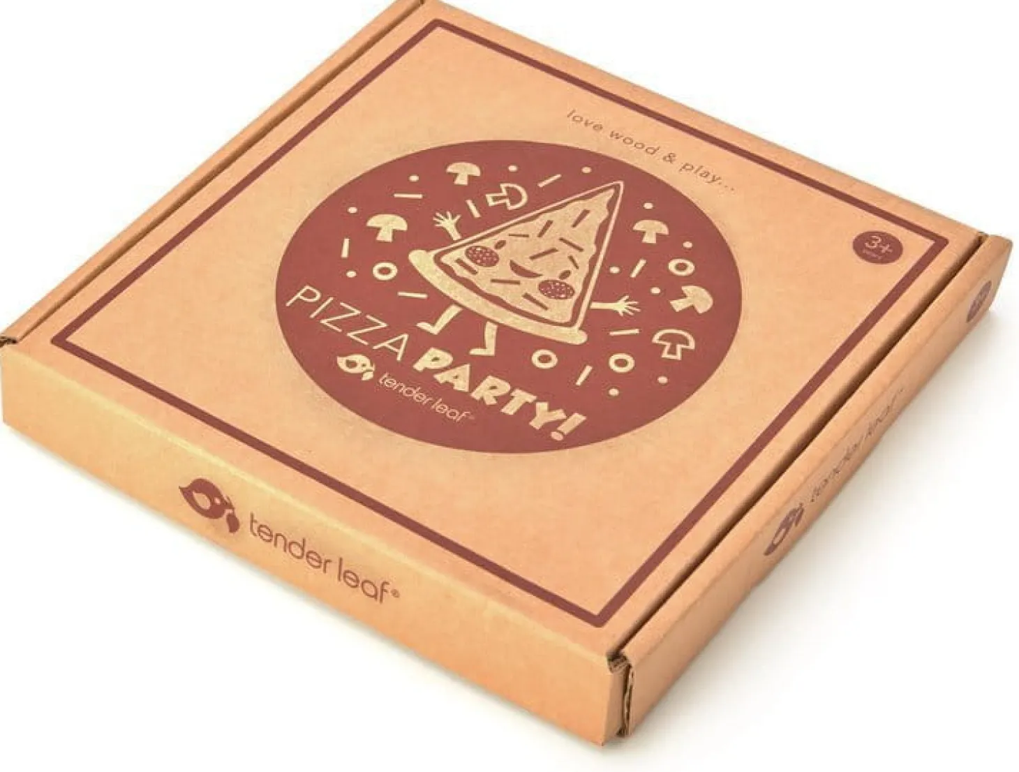 Drewniana pizza z dodatkami na rzepy