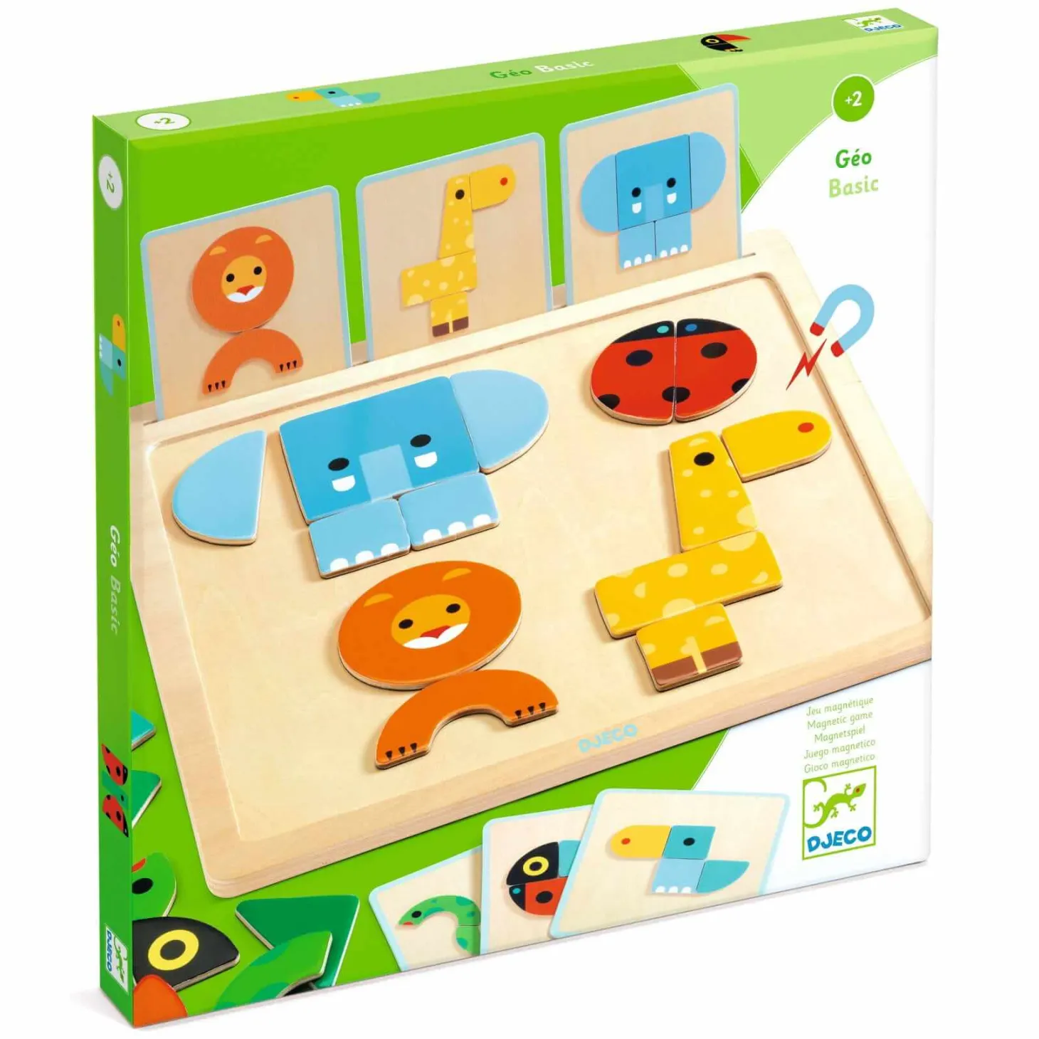 Drewniana układanka magnetyczna GEO BASIC
