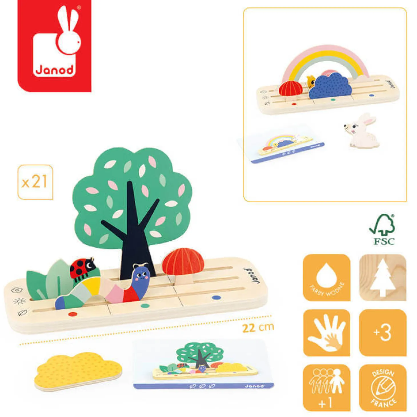 Drewniana układanka Orientacja w przestrzeni Ogród 3+
