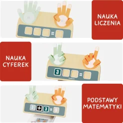 Drewniana zabawka edukacyjna Nauka liczenia na palcach, 3+