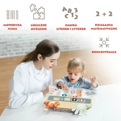 Drewniana zabawka edukacyjna Nauka liczenia na palcach, 3+