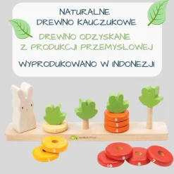 Drewniana zabawka - Królik i liczenie marchewek