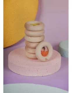 Drewniana zabawka sensoryczna Donut Calm - turkusowy