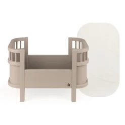 Drewniane łóżeczko dla lalek z materacem - jetty beige