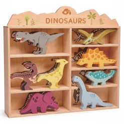 Drewniane figurki do zabawy - dinozaury