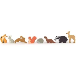 Drewniane figurki do zabawy - leśne zwierzęta