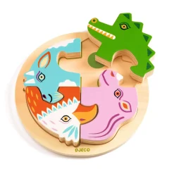 Drewniane okrągłe puzzle RONDO CROCO