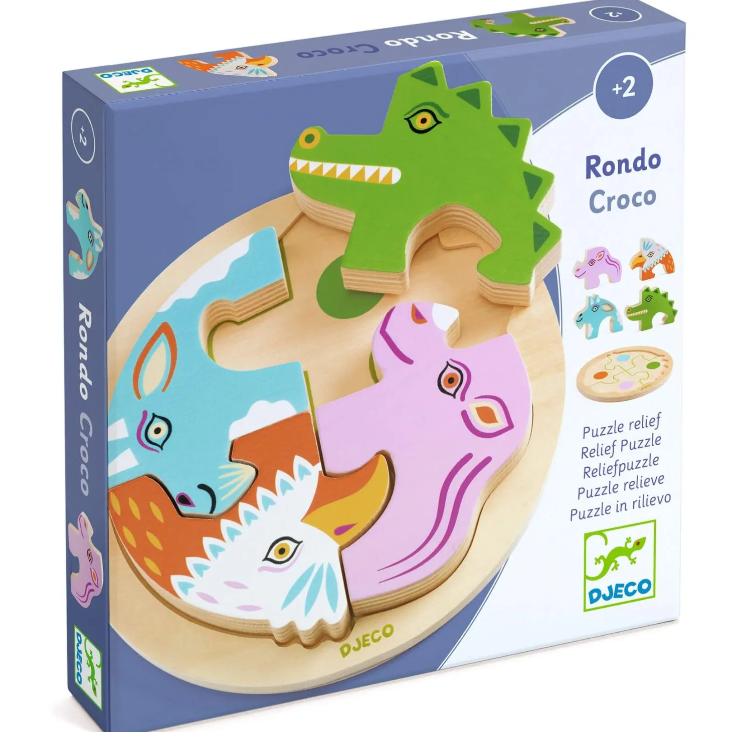 Drewniane okrągłe puzzle RONDO CROCO
