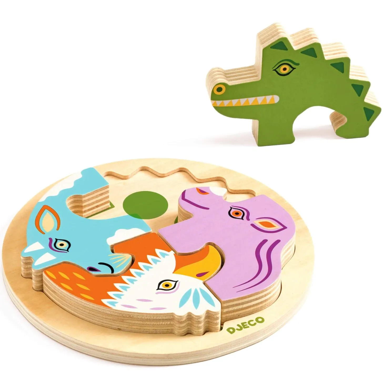 Drewniane okrągłe puzzle RONDO CROCO