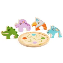 Drewniane okrągłe puzzle RONDO CROCO
