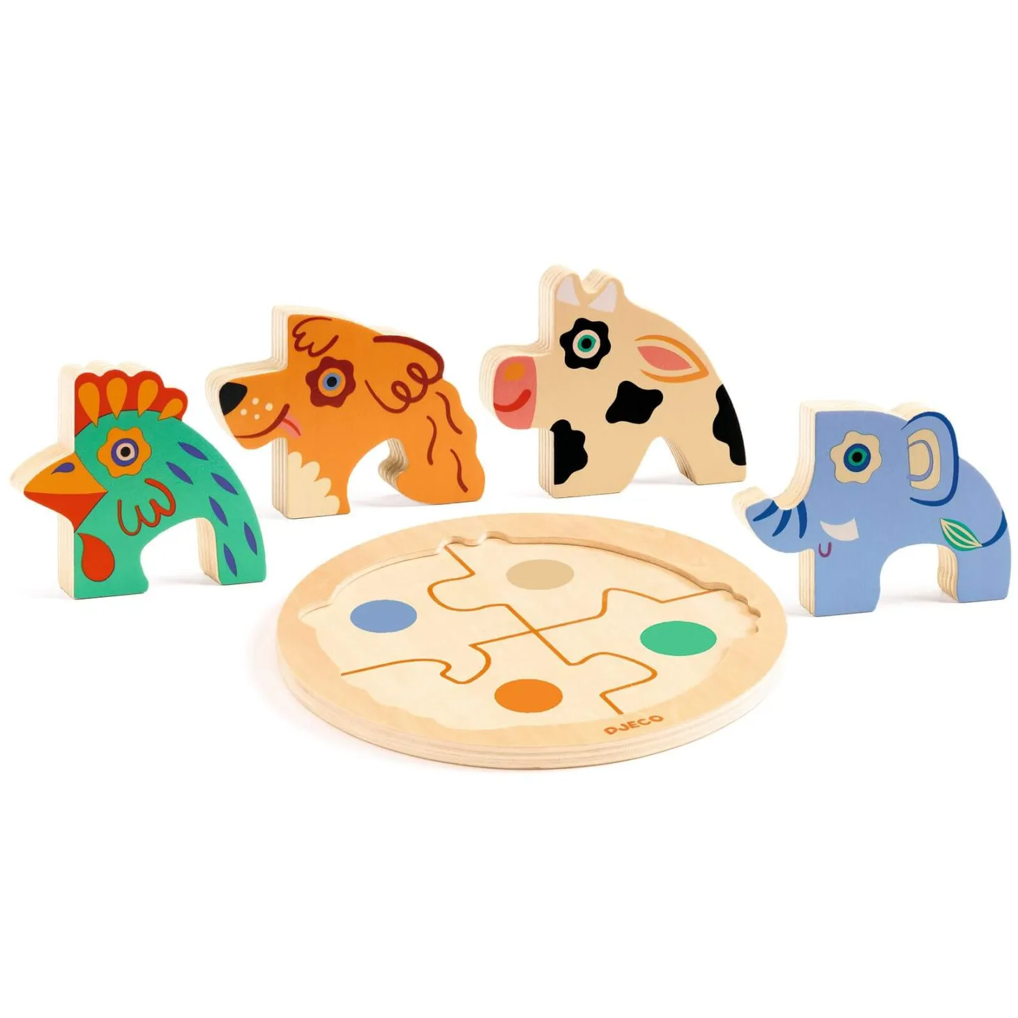 Drewniane okrągłe puzzle RONDO DOG