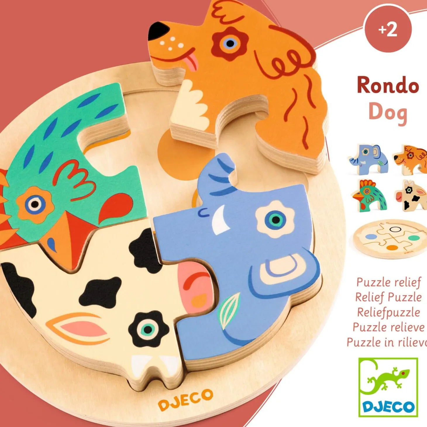 Drewniane okrągłe puzzle RONDO DOG