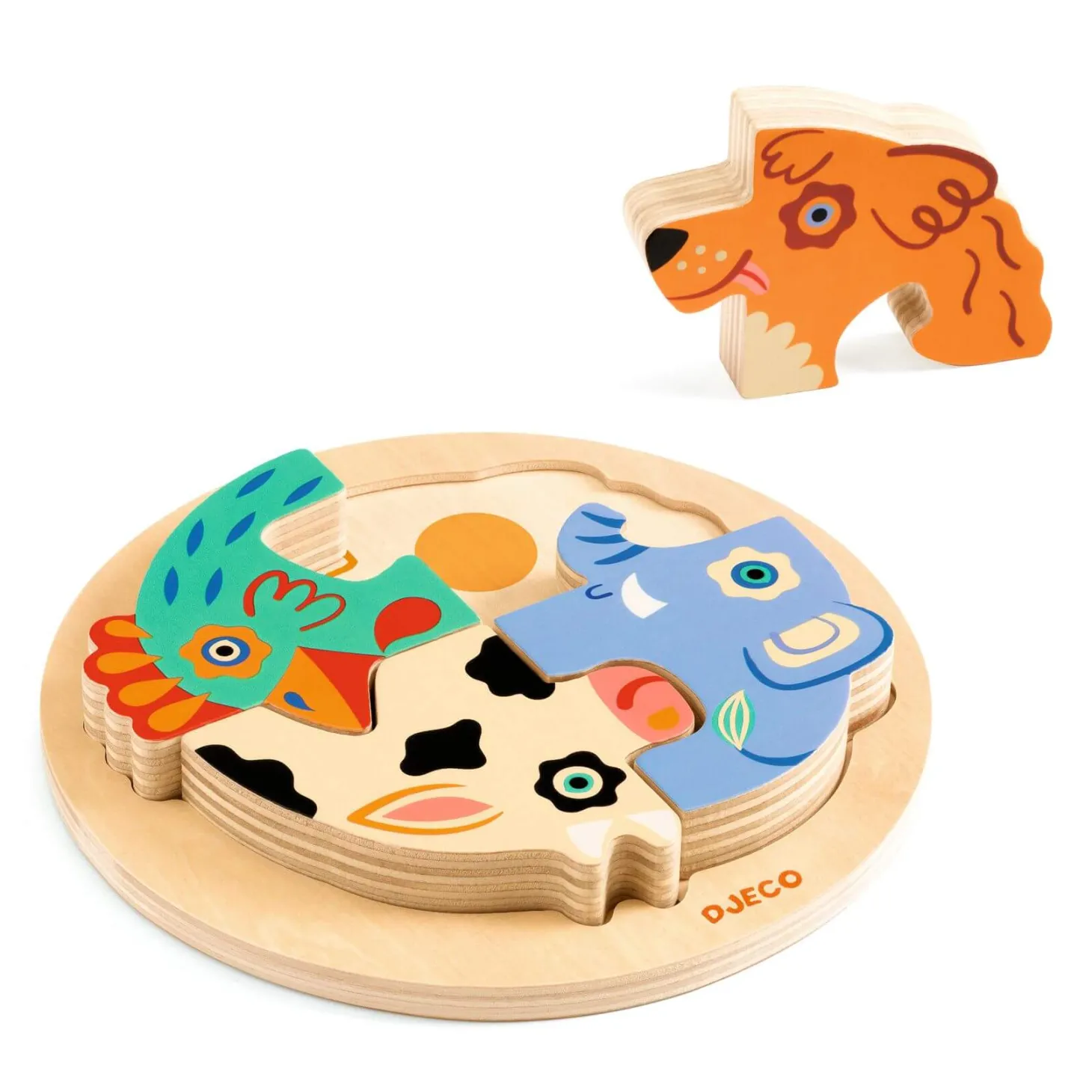 Drewniane okrągłe puzzle RONDO DOG