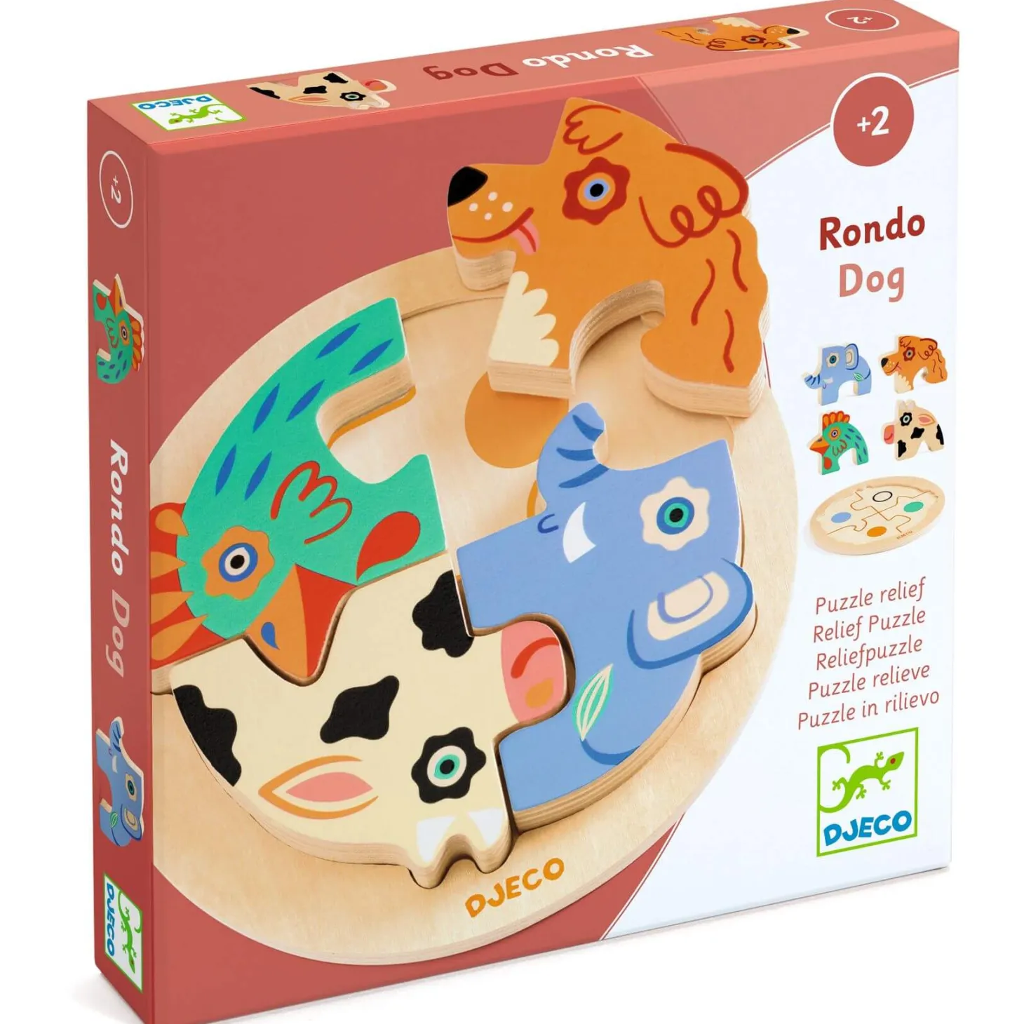 Drewniane okrągłe puzzle RONDO DOG