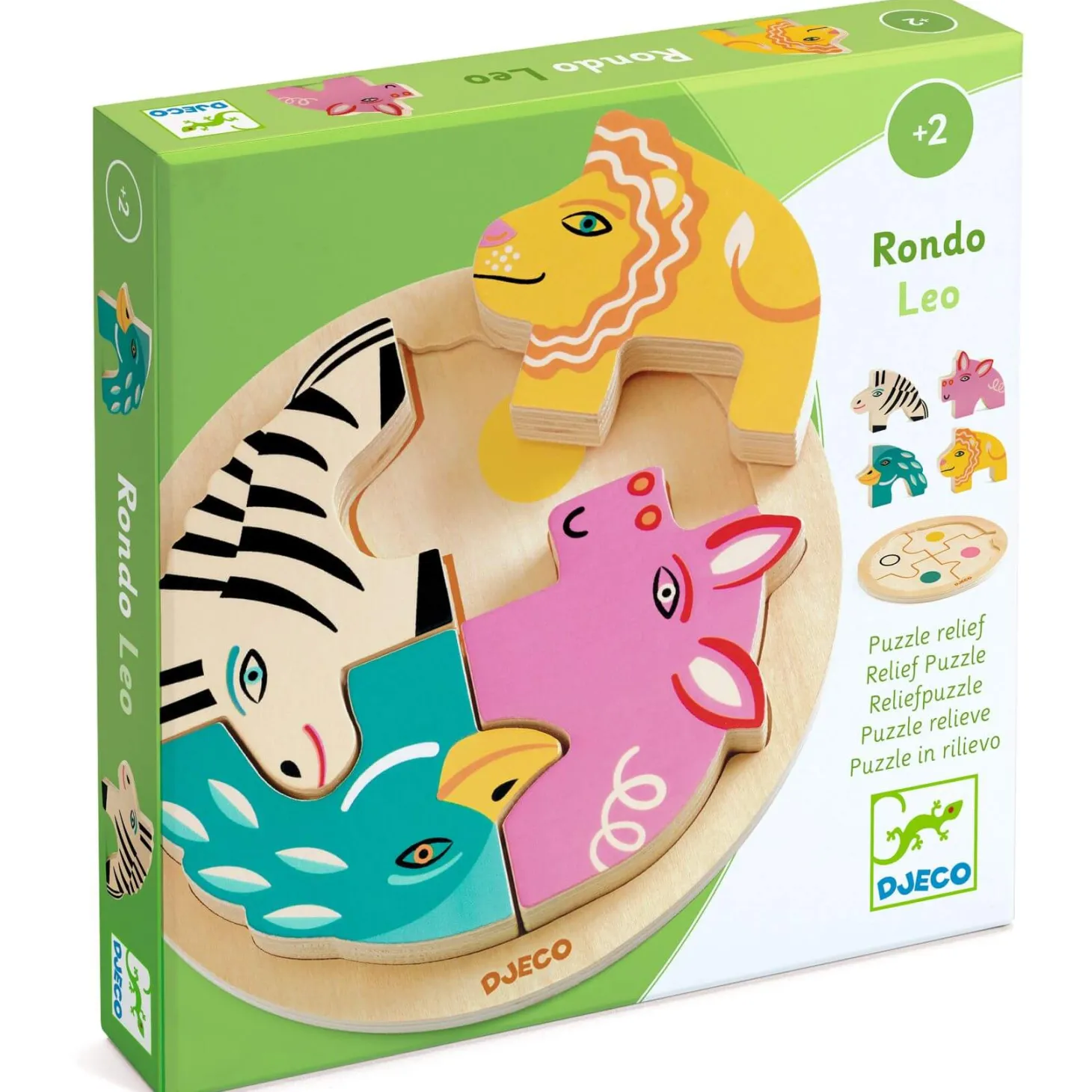 Drewniane okrągłe puzzle RONDO LEO
