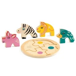 Drewniane okrągłe puzzle RONDO LEO