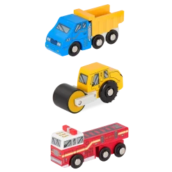 Drewniane pojazdy Wooden Vehicles, zestaw z samolotem