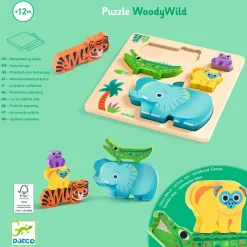 Drewniane puzzle DZIKIE ZWIERZĄTKA