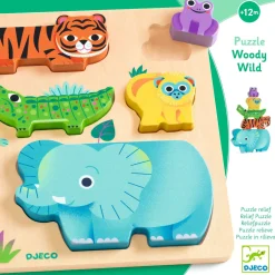 Drewniane puzzle DZIKIE ZWIERZĄTKA