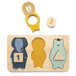 Drewniane puzzle edukacyjne - Nauka Liczenia