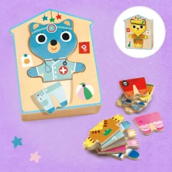 Drewniane puzzle PRZEBIERANKI