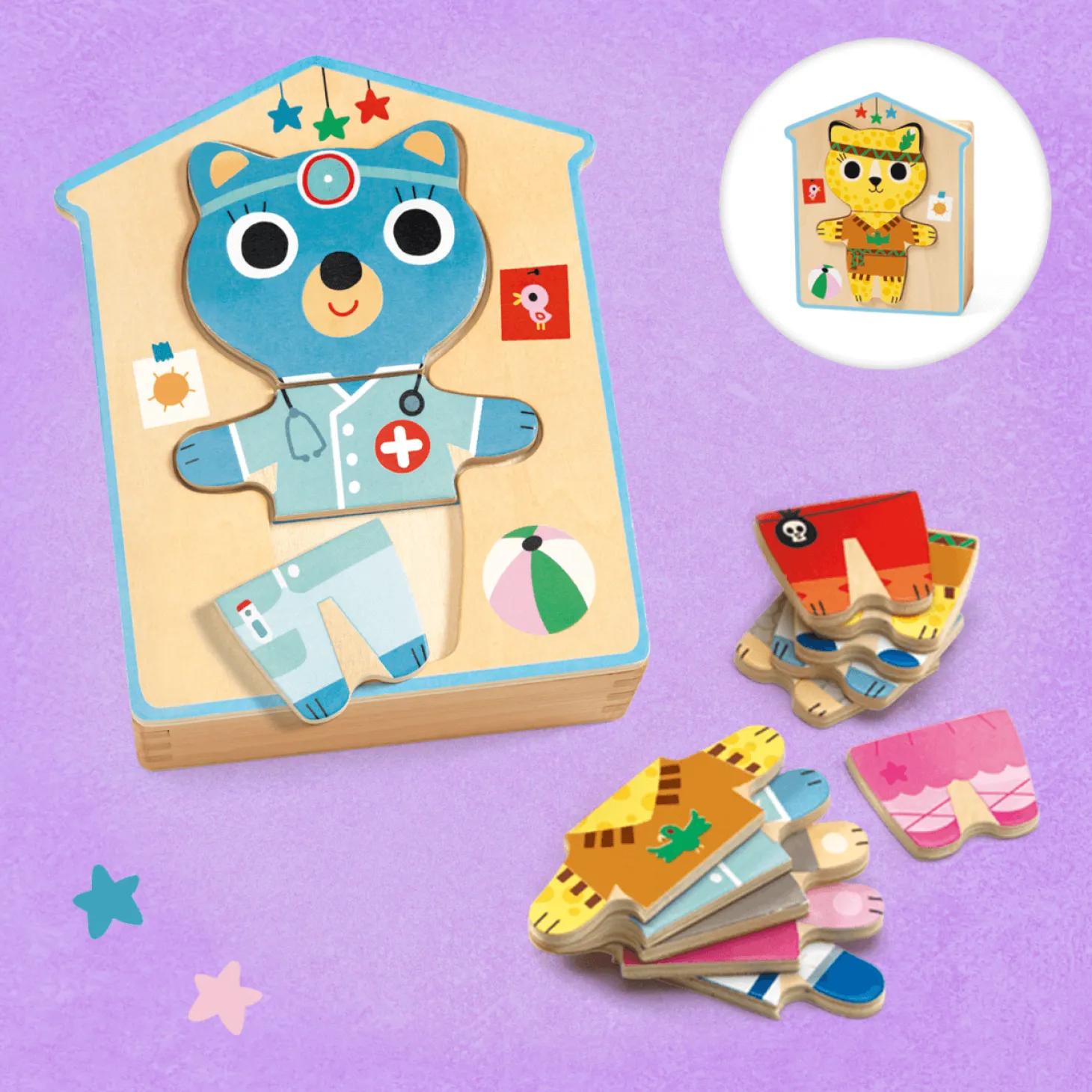 Drewniane puzzle PRZEBIERANKI