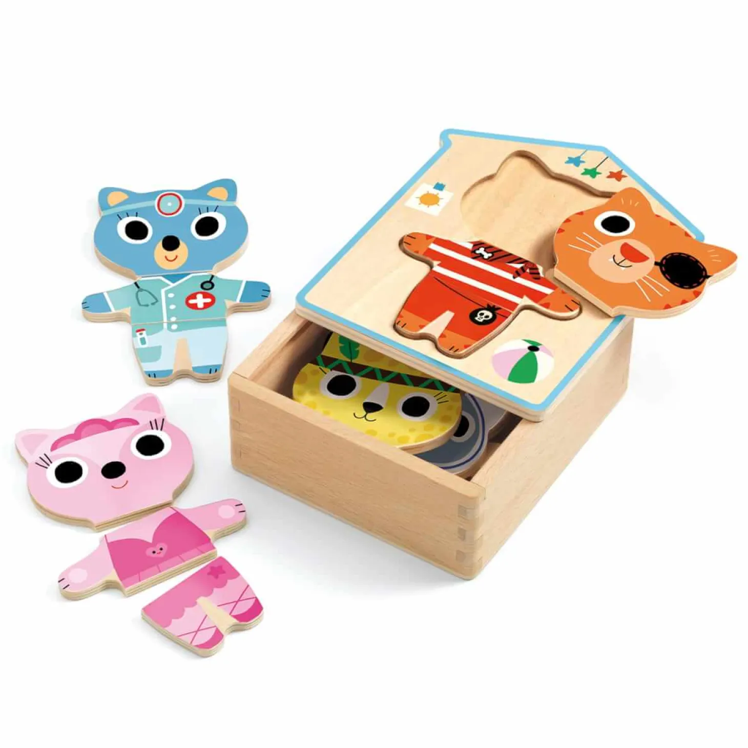 Drewniane puzzle PRZEBIERANKI