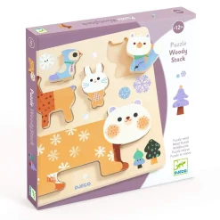 Drewniane puzzle ZWIERZĄTKA ZIMĄ