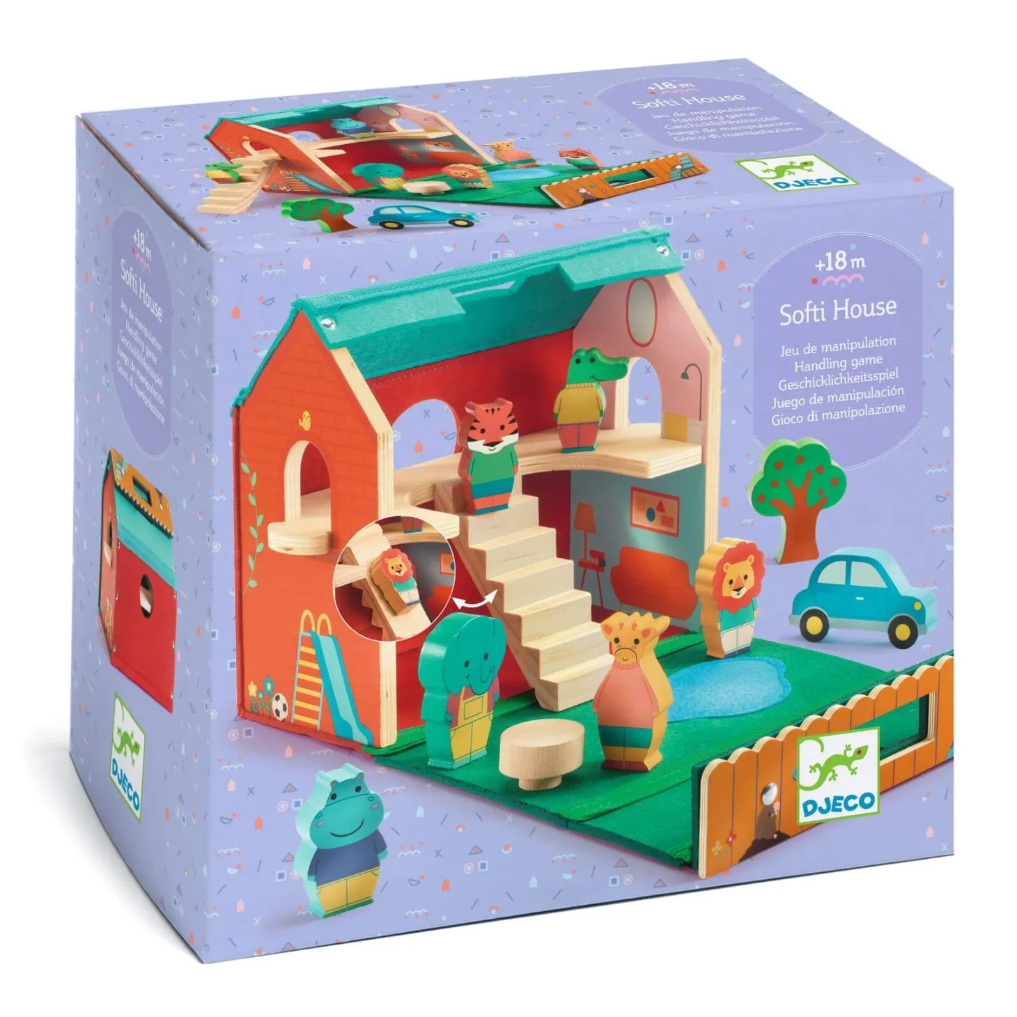 Drewniany domek z figurkami SOFTIHOUSE