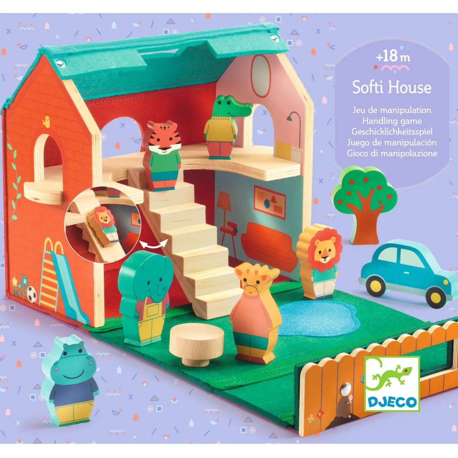 Drewniany domek z figurkami SOFTIHOUSE